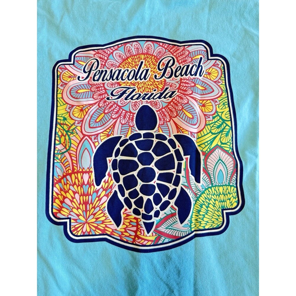 Pensacola Beach T-shirt Women's Comfort Colors 2XL Turquoise
